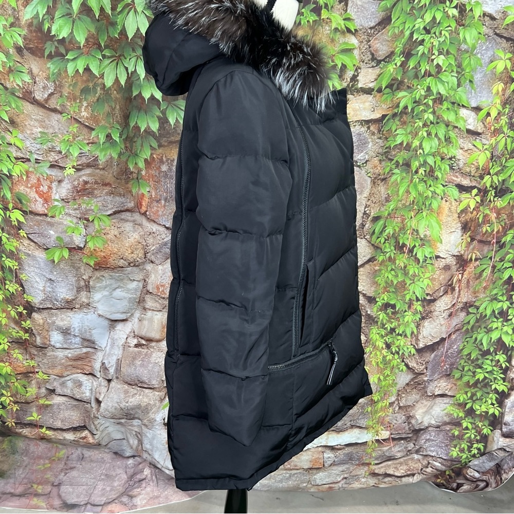DEREK LAM 10 CROSBY Black Designer Cozy Duck Down and Fox Fur Parka, XS - Picture 12 of 16